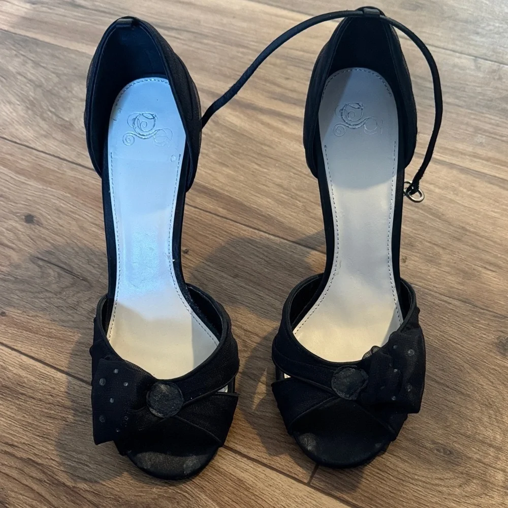 Disney Black Heels with Bow Accent
